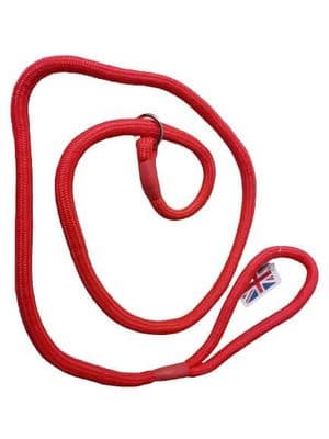 KJK Ropeworks Red 8mm x 1.5m Diam. Braid Slip Lead - With Nickel Plated Fitting