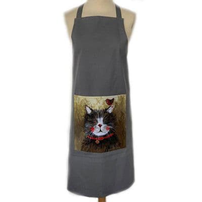 Klaus Apron by Alex Clark – 100% Cotton Cat-Themed Kitchen Apron with Pocket