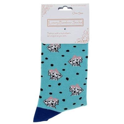 Ladies Dalmatians Blue Bamboo Socks – Soft Breathable UK Eco-Friendly One Size