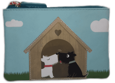 Leather Dogs in Love Coin Purse