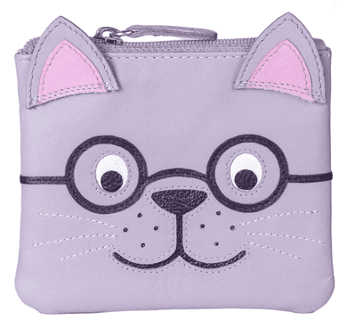 Leather Harry the Cat Coin Purse