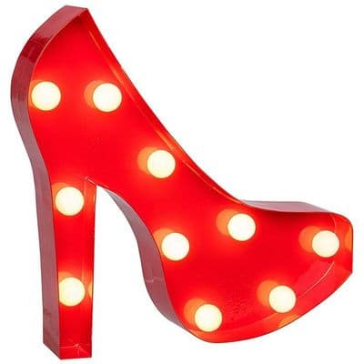 LED Large Shoe Light Ornament with Gift Box | Battery Powered Indoor Statement Decoration