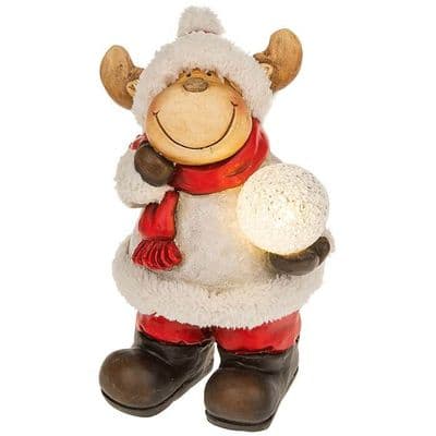 LED Large Snowball Reindeer Light Decoration with Gift Box | Festive Indoor Christmas Display