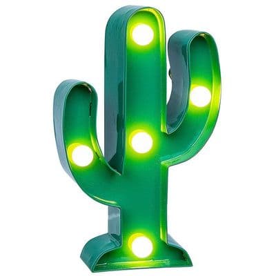 LED Light Up Cactus Ornament | Small Decorative Cactus Lamp with Gift Box