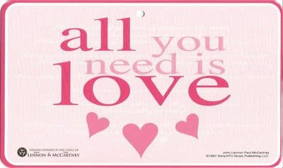 Lennon & McCartney, all you need is love Fun Sign