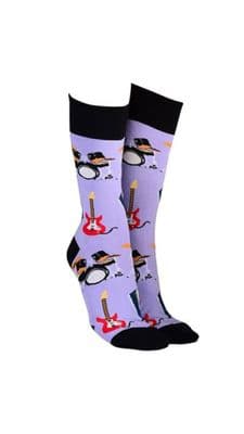 Lilac Rock & Roll Cotton Ladies Socks – Sock Society UK One Size