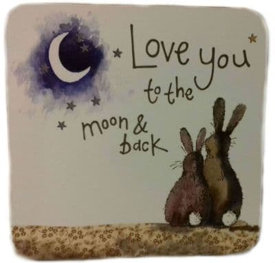 Love You to the Moon & Back Corked Backed Coaster