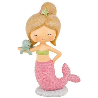 Magical Pink Mermaid Ornament with Gift Box – Hand Painted Fantasy Collectable 16cm