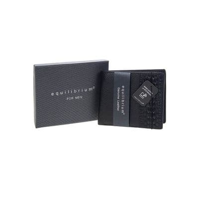 Men's Black  Leather Wallet with RFID
