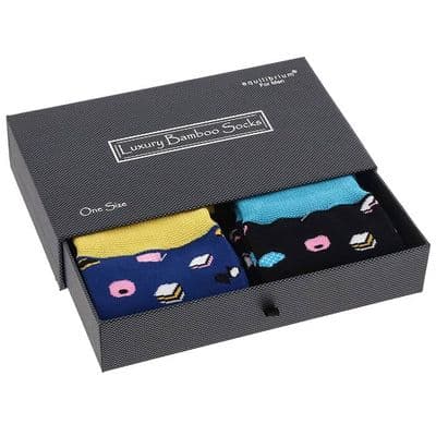 Men's Luxury Bamboo Socks with Allsorts set of 2 in a Gift Box