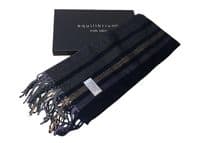 Men’s Stripes Fringed Scarf Yellow and Green by Equilibrium for Men