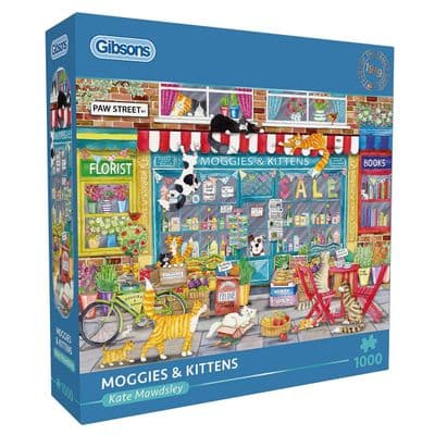 Moggies & Kittens 1000 Piece Cat Puzzle by Kate Mawdsley – Gibsons Jigsaw for Adults