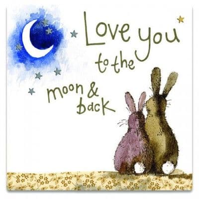 Moon and Back Fridge Magnet