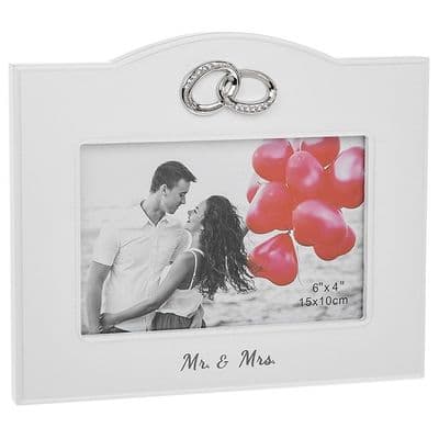 Mr & Mrs Rings 6x4 Wedding Photo Frame | Wedding Couple Picture Frame Gift
