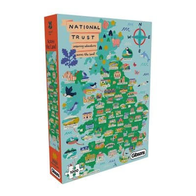 National Trust Across the Land 1000 Piece Jigsaw Puzzle – UK Map Puzzle by Gibsons