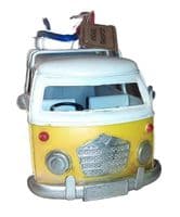 Ornamental Tin Camper Van in Yellow