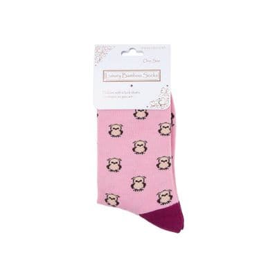 Owl Pink Bamboo Ladies Socks – Soft Luxury UK Designed One Size