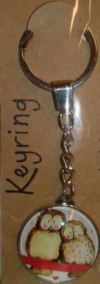 Owls Keyring by Alex Clark