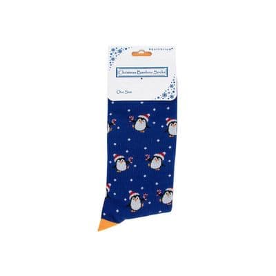 Penguin Christmas Bamboo Men’s Socks One Size UK Soft Festive Gift