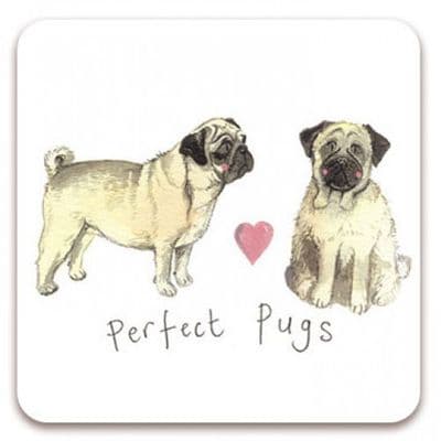 Perfect Pugs Corked Backed Coaster