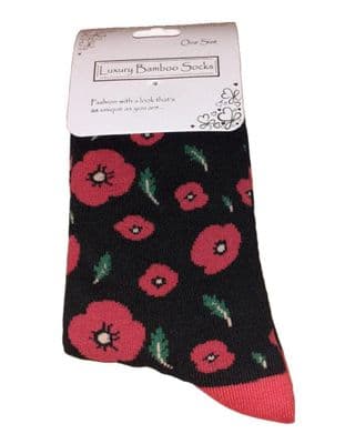 Poppy Bamboo Ladies One Size Socks – Soft Breathable Eco-Friendly Mid-Calf Comfort