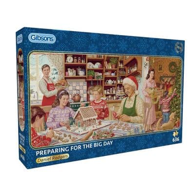 Preparing for the Big Day 636-Piece Jigsaw – Gibsons Christmas Puzzle