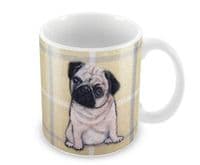 Pug Ceramic Earthenware Mug by Sharon Salt