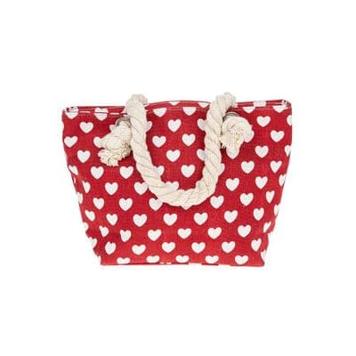 Red Hearts Small Handbag – Stylish Women's Heart Pattern Handbag 28cm
