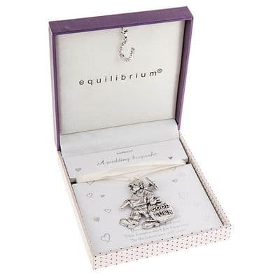 Silver Plated Chimney Sweep & Horseshoe Wedding Keepsake Gift Box – Lucky Wedding Gift for Newlyweds