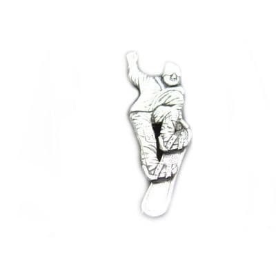 Snowboarder Pewter Pin Badge