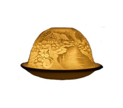 Snowman River Nordic Lights Candle Shade and Plate