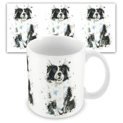 Splatter Border Collie Ceramic Mug by Katherine Williams
