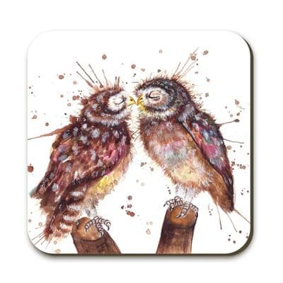 Splatter Loved Up Owls Coaster