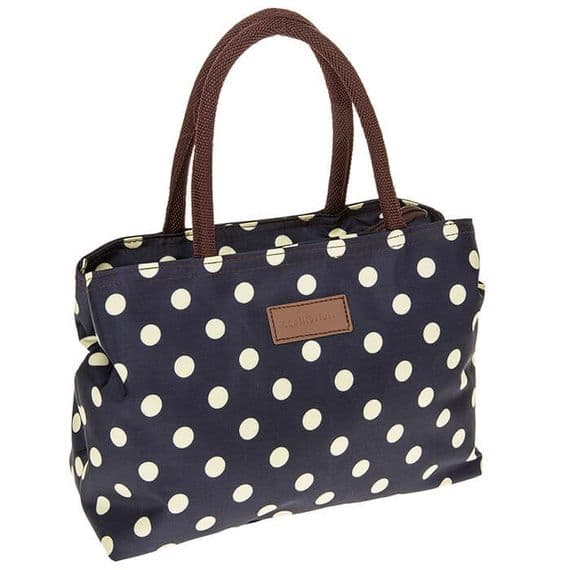Spots Waterproof Handbag Blue and Cream