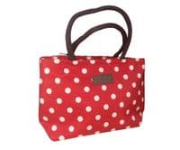 Spots Waterproof Handbag Red and Cream