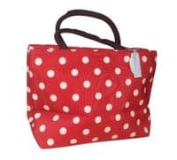 Spots Waterproof Handbag Red and Cream