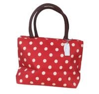 Spots Waterproof Handbag Red and Cream