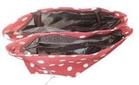 Spots Waterproof Handbag Red and Cream