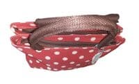 Spots Waterproof Handbag Red and Cream
