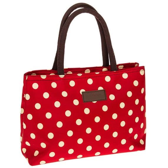 Spots Waterproof Handbag Red and Cream