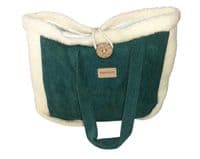 Teal Corduroy and Faux Sheepskin Bag by Equilibrium