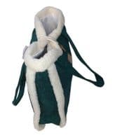 Teal Corduroy and Faux Sheepskin Bag by Equilibrium