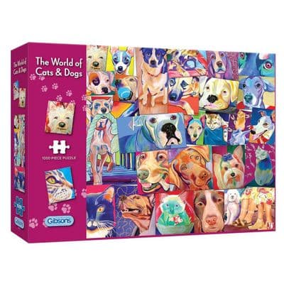The World of Cats & Dogs by Jodie Wright 1000 Piece Gibsons Jigsaw