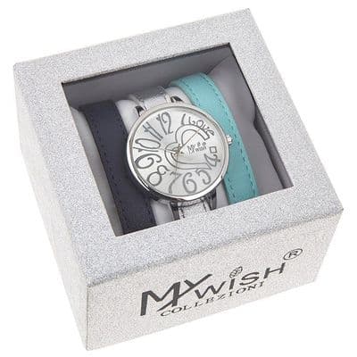 Timeless Silver Coloured Ladies Watch Gift Set with 2 Extra Interchangeable Straps