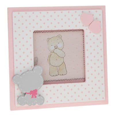 Tiny Ted Spot Frame in Pink 9x9