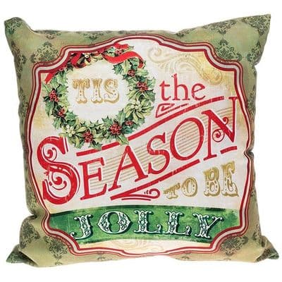 Tis the Season to be Jolly Christmas Cushion – Festive Decorative Throw Cushion 35 x 35cm