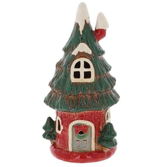 Village Pottery Tealight Christmas Tree House