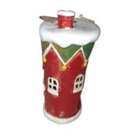 Village Pottery Xmas Elf Boot House Tealight