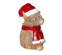 Waving Christmas Highland Cow with moving arm