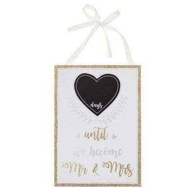 Wedded Bliss Countdown Plaque – Days Until We Become Mr & Mrs Wedding Gift